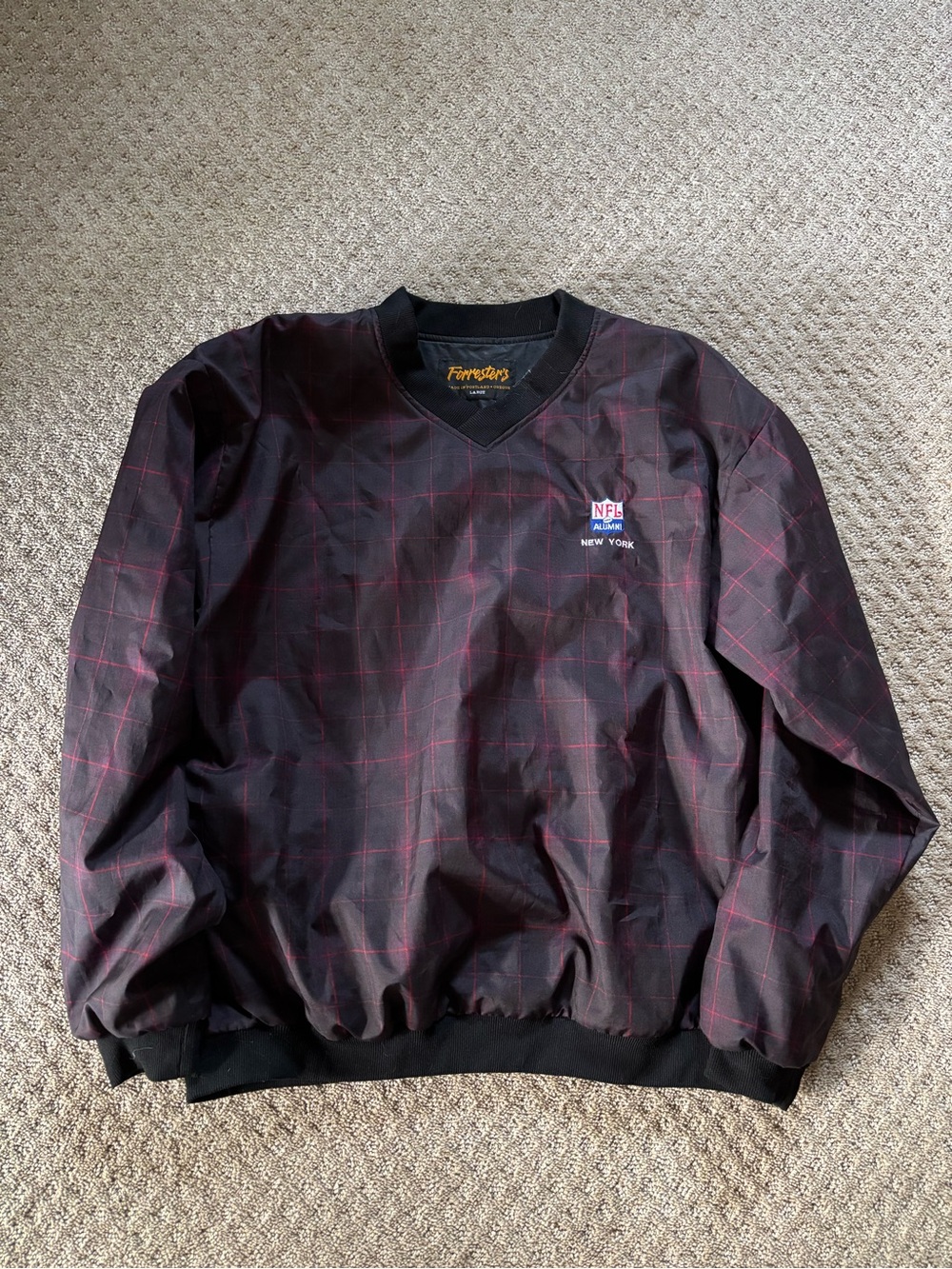 Forrester’s Men’s NFL Alumni Plaid Crewneck Windbreaker